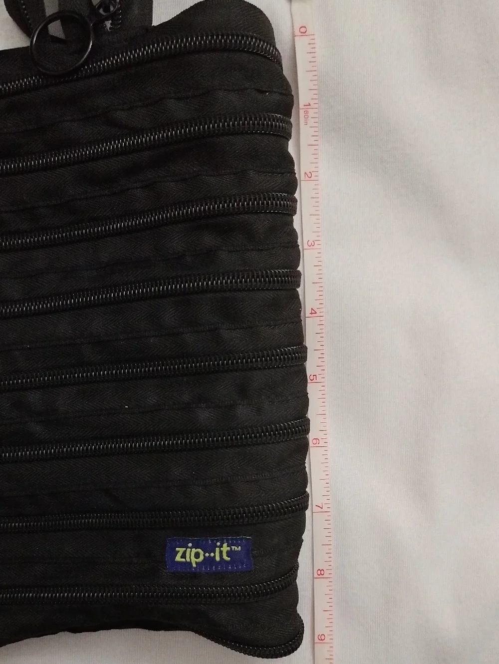 Zip-it Zipper Shoulder Tote Bag Purse Black Stripes Medium Y2K Sporty Unique Fun